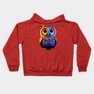 little owl at night Kids Hoodie